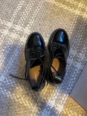 Madden Girl Black Patent Lace-Up Platform Oxfords